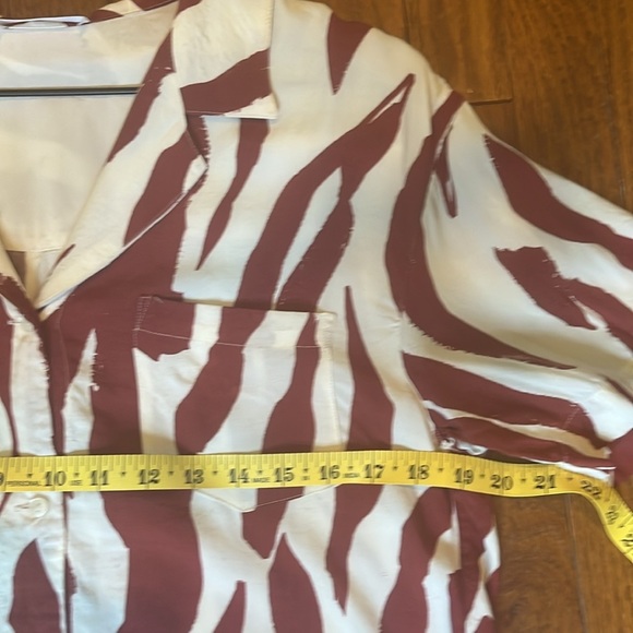 Anine Bing | Red Zebra Benji Blouse Size Small Animal Print Bold Abstract Art - Picture 9 of 10